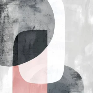 Pink and Gray Abstract Overlapping Shapes