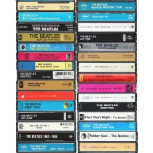 The Beatles - Music Poster - Singes & Albums Cassette Print