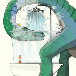 Dinosaur Diplodocus Int He Shower