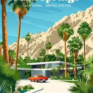 Palm Springs California Vacation Travel Art