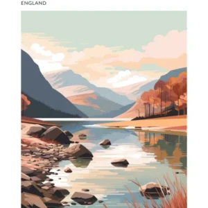 Lake District National Park England 1 Hiking Trail Landscape Poster