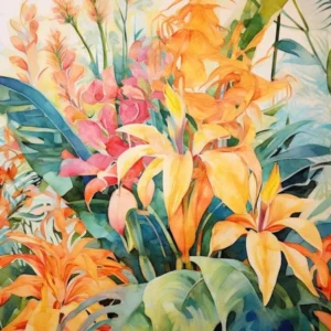 Tropical Plant Painting Cast Iron Plant 1
