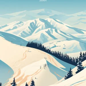 Poster Of Niseko Hokkaido, Japan, Ski Resort Illustration 2