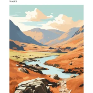 Snowdonia National Park Wales 3 Hiking Trail Landscape Poster