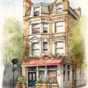 Camberwell London Neighborhood, Watercolour 3