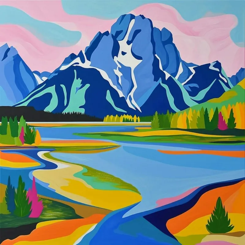 Colourful Abstract Grand Teton National Park Usa 4