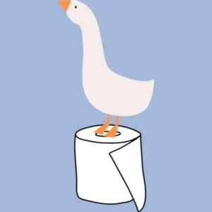 Silly Goose on Toilet Paper Blue