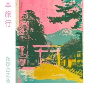 Fujikawaguchiko Japan Duotone Silkscreen Poster 4