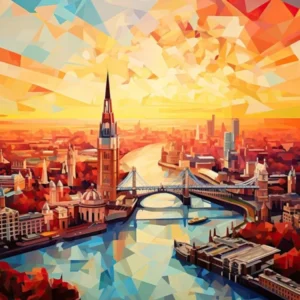 London, United Kingdom, Geometric Illustration 3 Poster