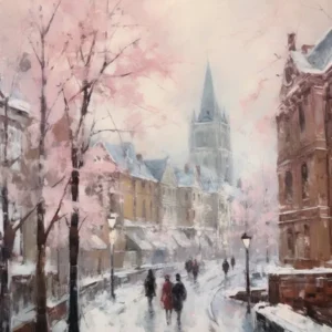 Dreamy Winter Painting Nottingham United Kingdom 3