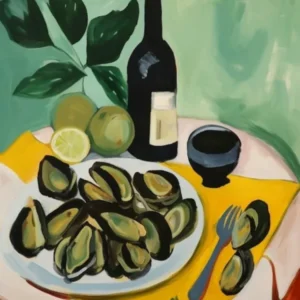 Mussels 2 Italian Still Life Painting