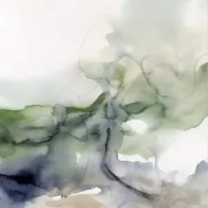 Watercolour Abstract Plae Green 4