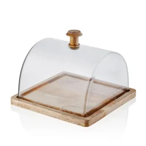 Madera Rectangular Cake Storage Bowl 18x24x24 cm - Exporgin - Global Shopping Site