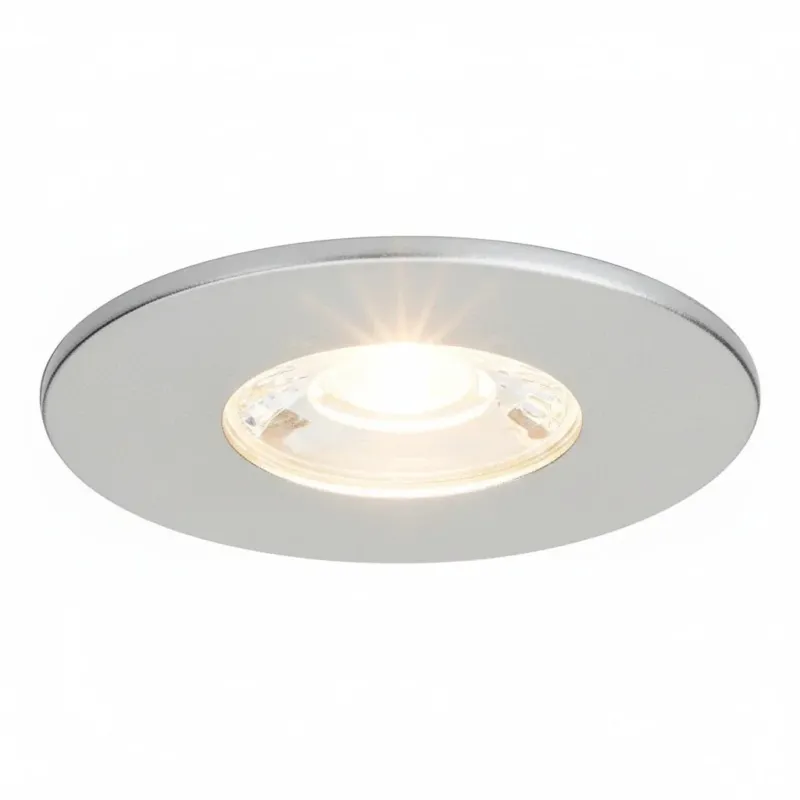 MD-881 LED Einbauspot silber dimmbar 4,5W 80mm warmweiß IP44 – Einbaustrahler IP44, dimmbar, 80mm