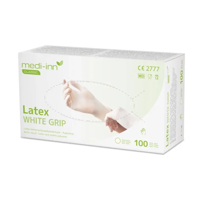 Medi-Inn Latex white grip Einmalhandschuhe puderfrei
