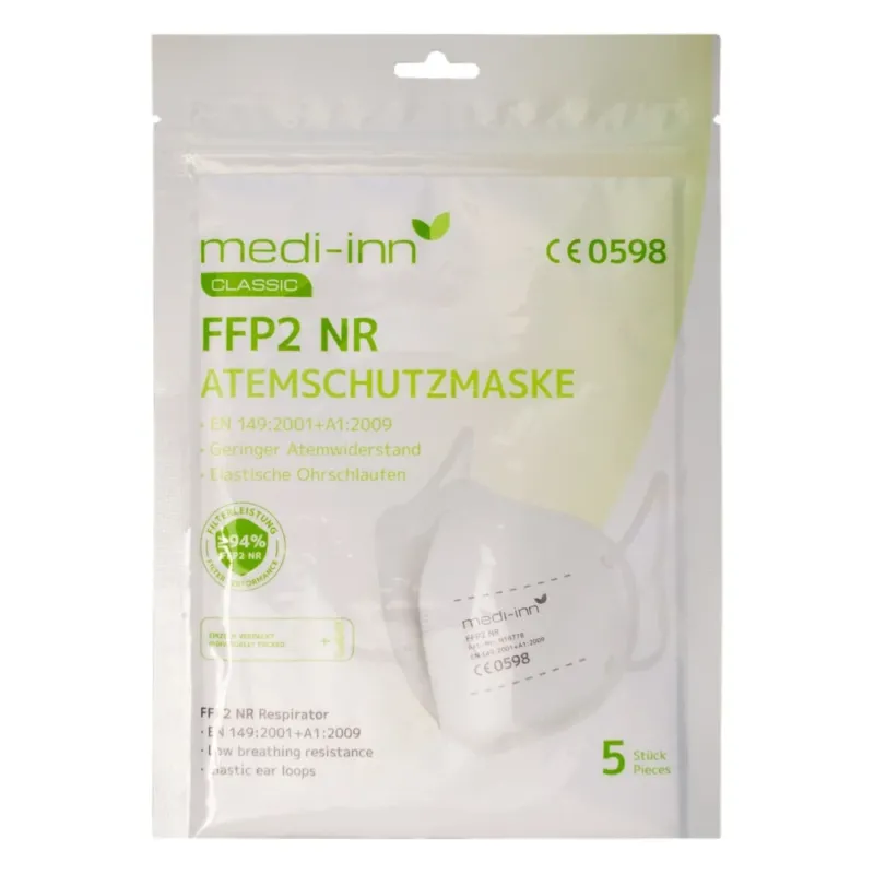 Medi-Inn Atemschutzmasken FFP2 weiß ohne Ventil 4-lagig