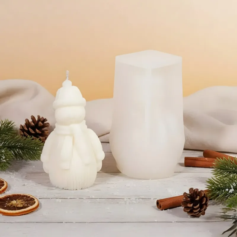 Moule bougie Bonhomme de neige - Silicone pour fabrication artisanale bougie cire DIY Terre de Bougies