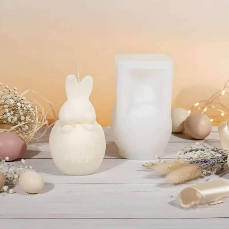 Moule bougie Lapin de pâques - Silicone pour fabrication artisanale bougie cire DIY Terre de Bougies