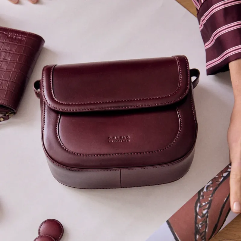Nina Tasche - Leder Dark Cherry