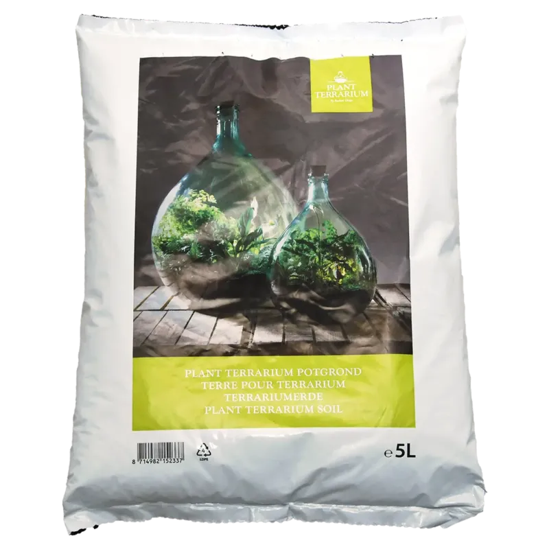 Bag of terrarium potting soil, 5 liters, for plant terrariums and bottle gardens