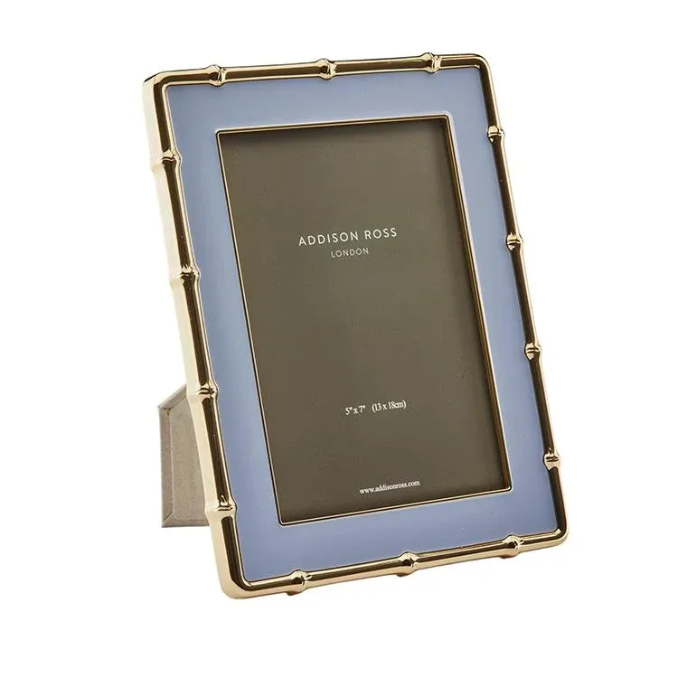 Pale Denim & Gold Bamboo Photo Frame - Addison Ross Ltd UK