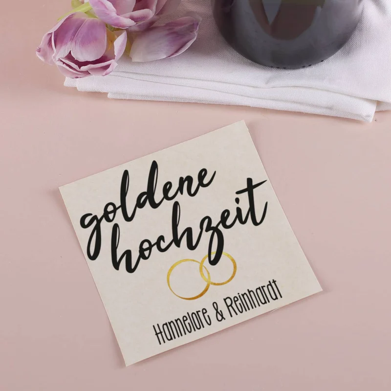 Flaschenetikett zur Goldhochzeit