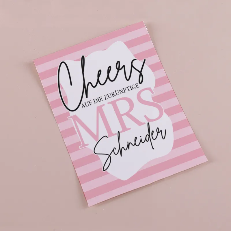 10er Pack Personalisierte Flaschenetiketten für den JGA 9x12cm | Auf die zukünftige Mrs. – Bild 3