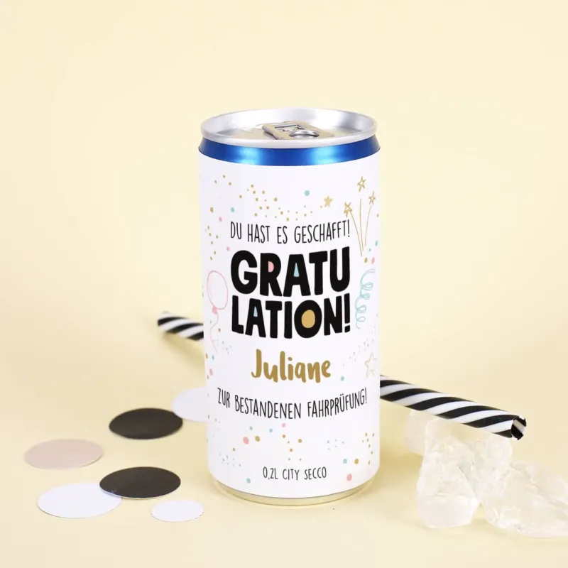 Secco - Gratulation - mit Ihrem Wunschtext bedruckt