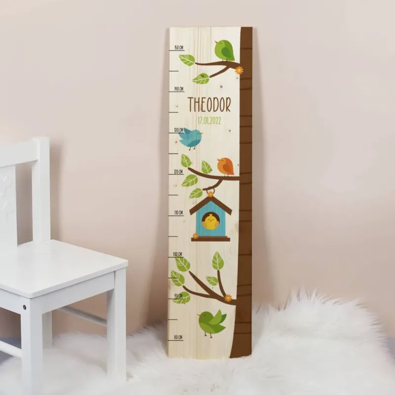 Holz Messlatte für Kinder mit Name und Datum personalisiert
