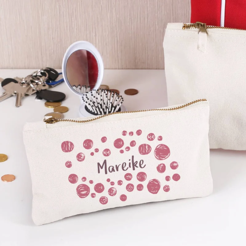 Kleines Beautycase mit Kreismotiv