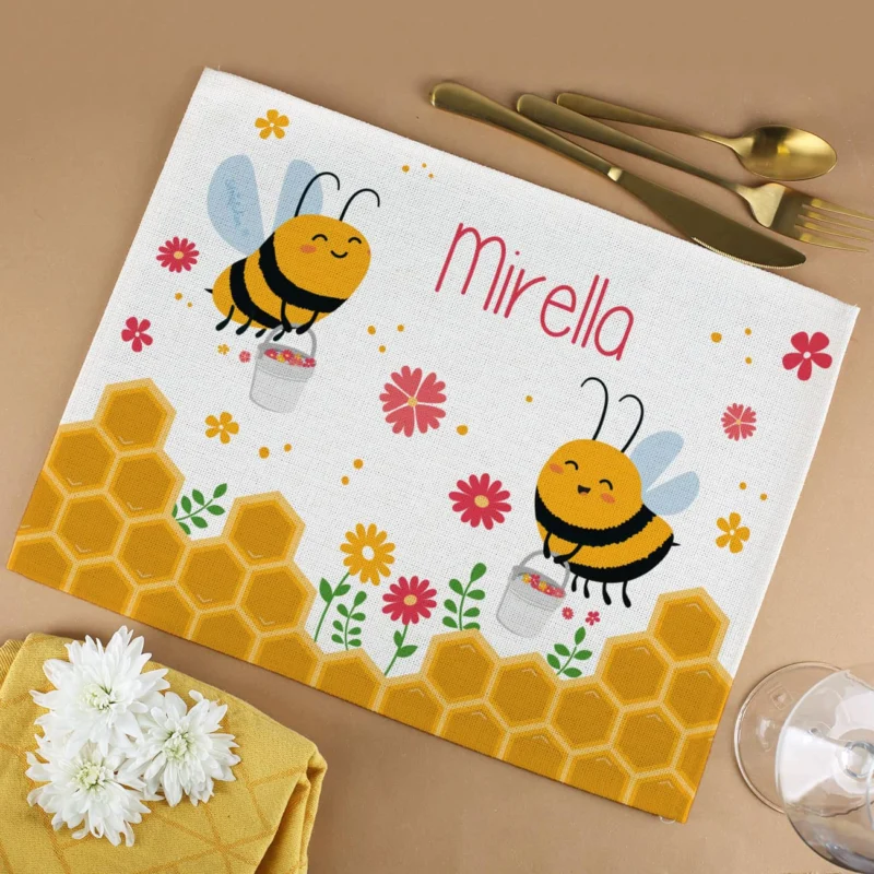 Bienchen Platzdeckchen mit Wunschname bedruckt