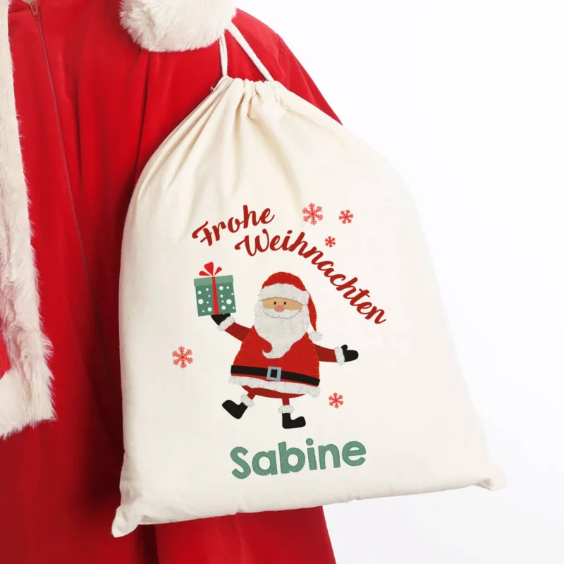 Geschenksack mit Name zu Weihnachten