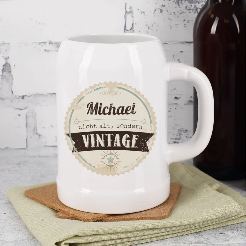 persönlicher Bierkrug zum Geburtstag - Nicht alt, sondern Vintage