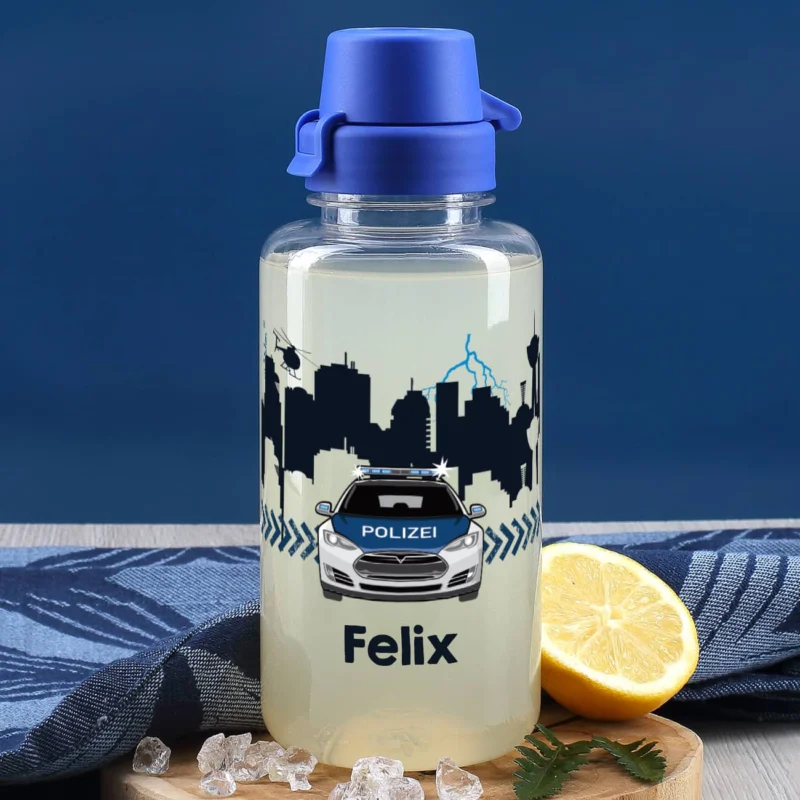 Polizei - Trinkflasche mit Name 0,7 L