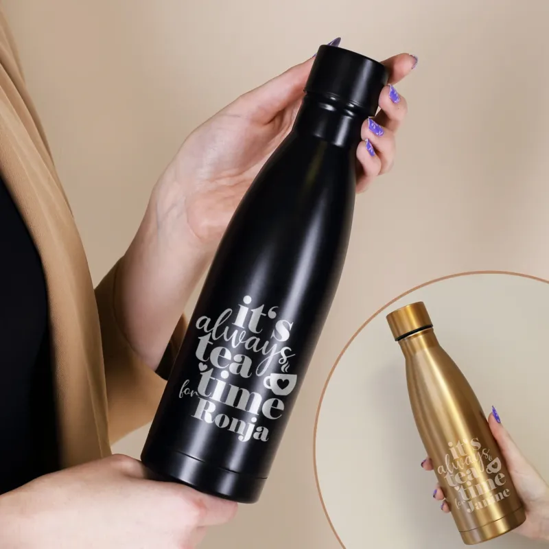 Thermosflasche - it's always tea time for - mit Namensgravur