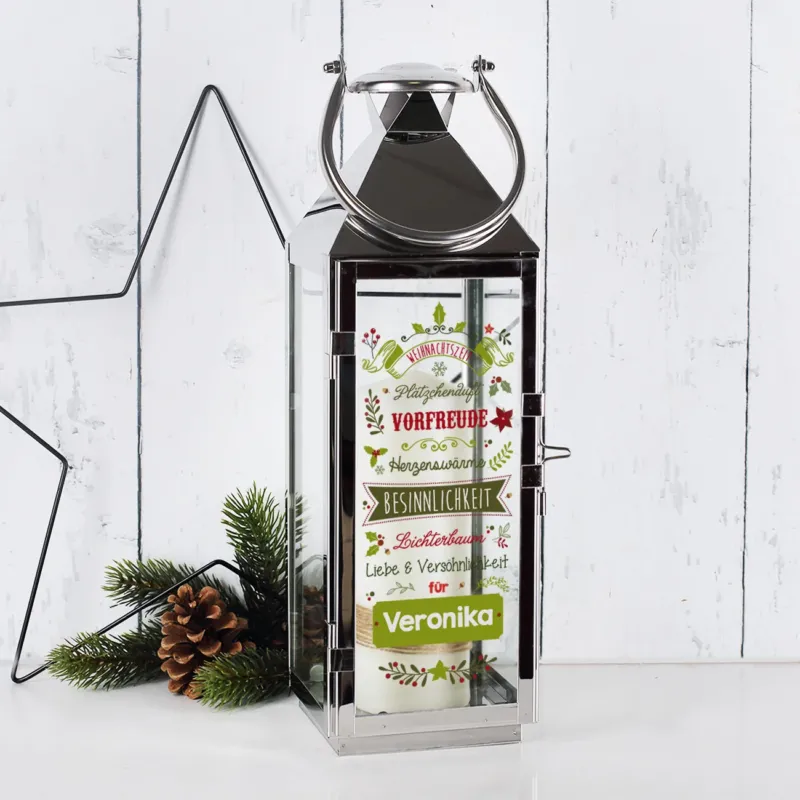 Weihnachtslaterne mit guten Wünschen zum Fest