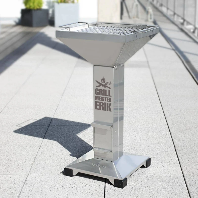 Kaminzuggrill für Grillmeister aus Edelstahl mit Name graviert