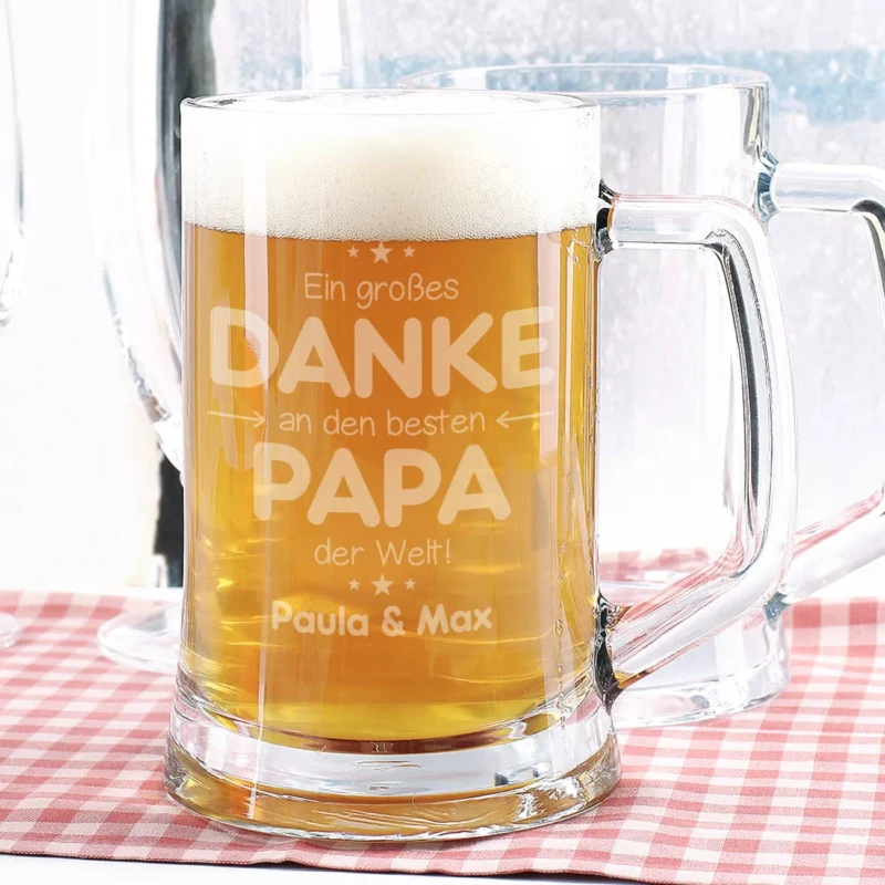 Personalisiertes Bierglas mit Text nach Wunsch