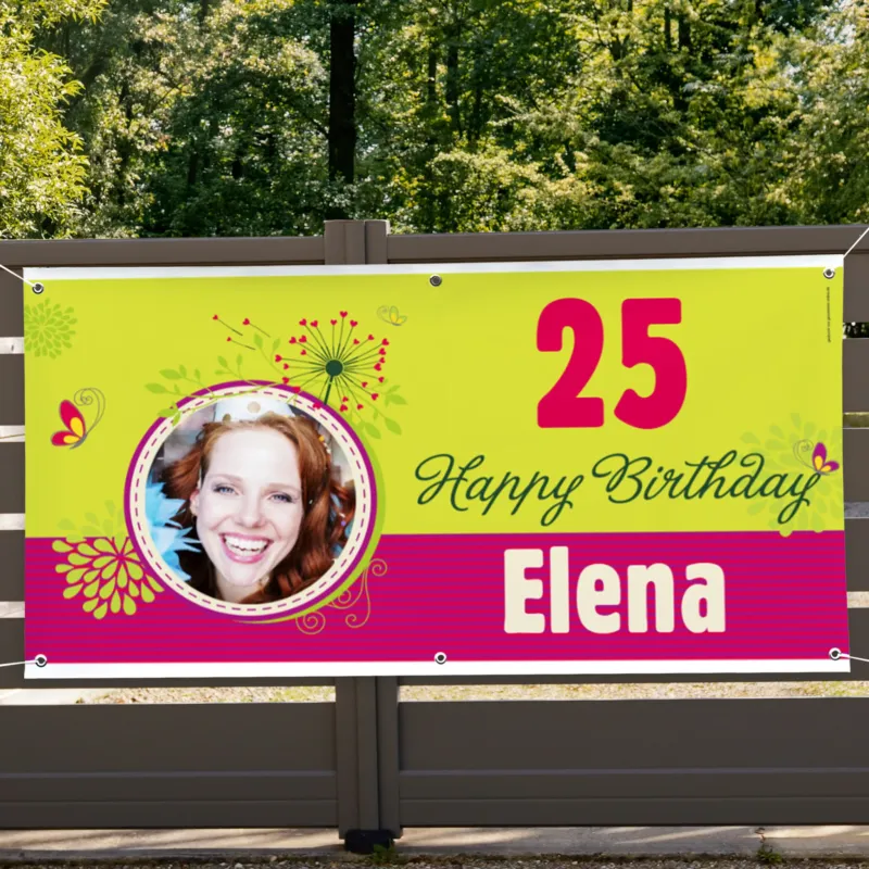 XXL Banner - Happy Birthday mit Foto, Name und Alter