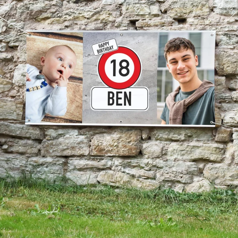 Geburtstagsbanner mit Wunschfotos
