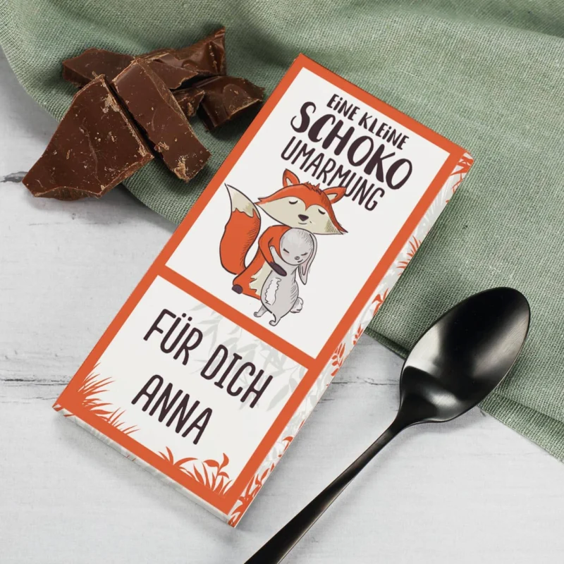 Personalisierte Schokolade als kleines Dankeschön Geschenk mit Text personalisiert