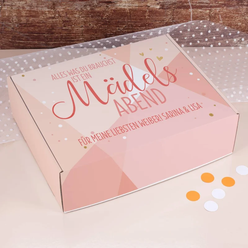 Mädelsabend - Geschenkverpackung mit Wunschtext