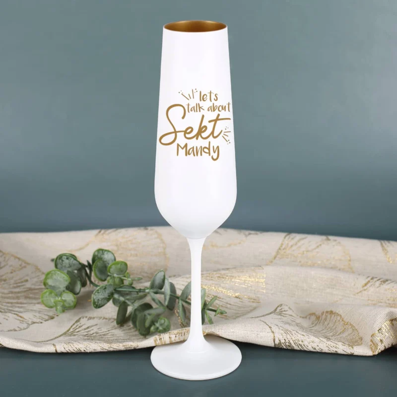 Sektglas "Let's talk about Sekt" mit Name personalisiert