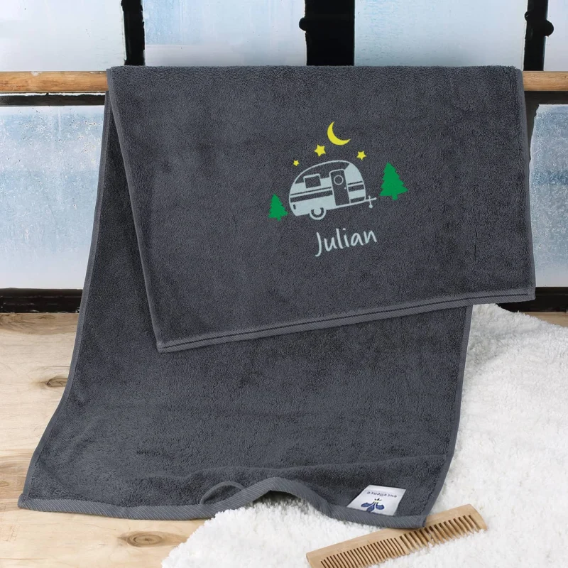 Camper Handtuch mit Wohnwagen und Name