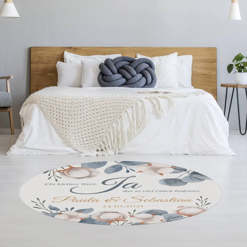 Teppich zur Hochzeit mit Namen und Datum personalisiert