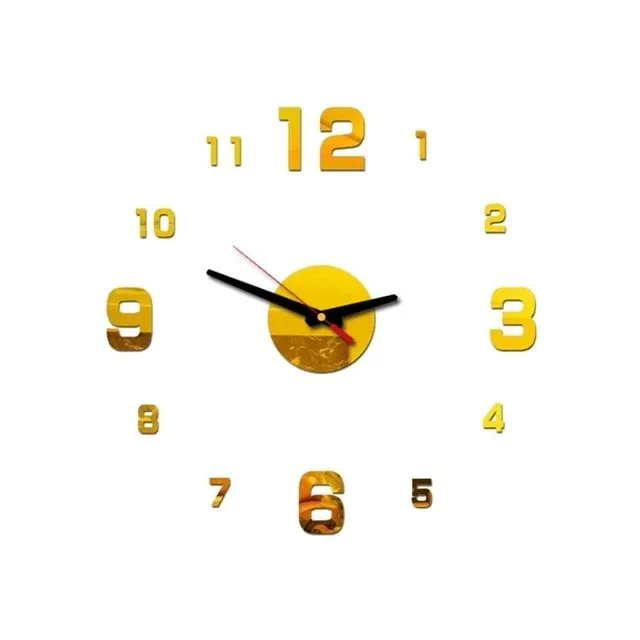 Moderne 3D Wanduhr zum Kleben Spiegeleffekt