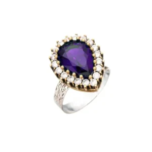 Purple Amethyst Stone Hürrem Sultan Authentic Women's Adjustable Ring Model - Exporgin - Global Shopping Site