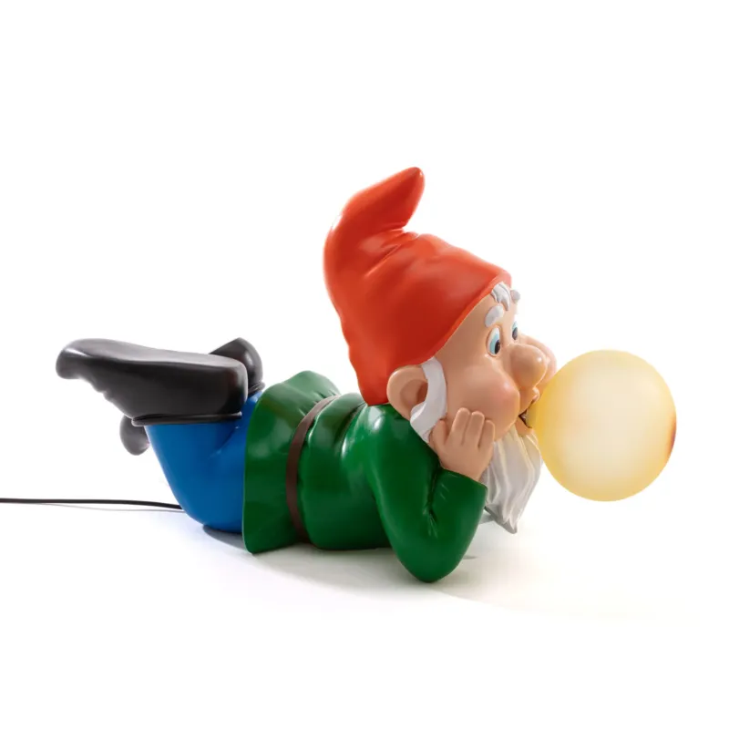 Bunte Zwergenlampe mit leuchtender Kaugummiblase von Seletti