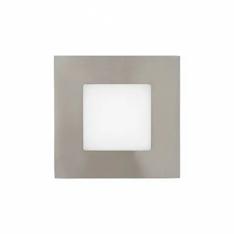LED Slim Downlight Eckig Fueva 1 Nickel Matt Einbauleuchte – Einbaustrahler IP20, dimmbar