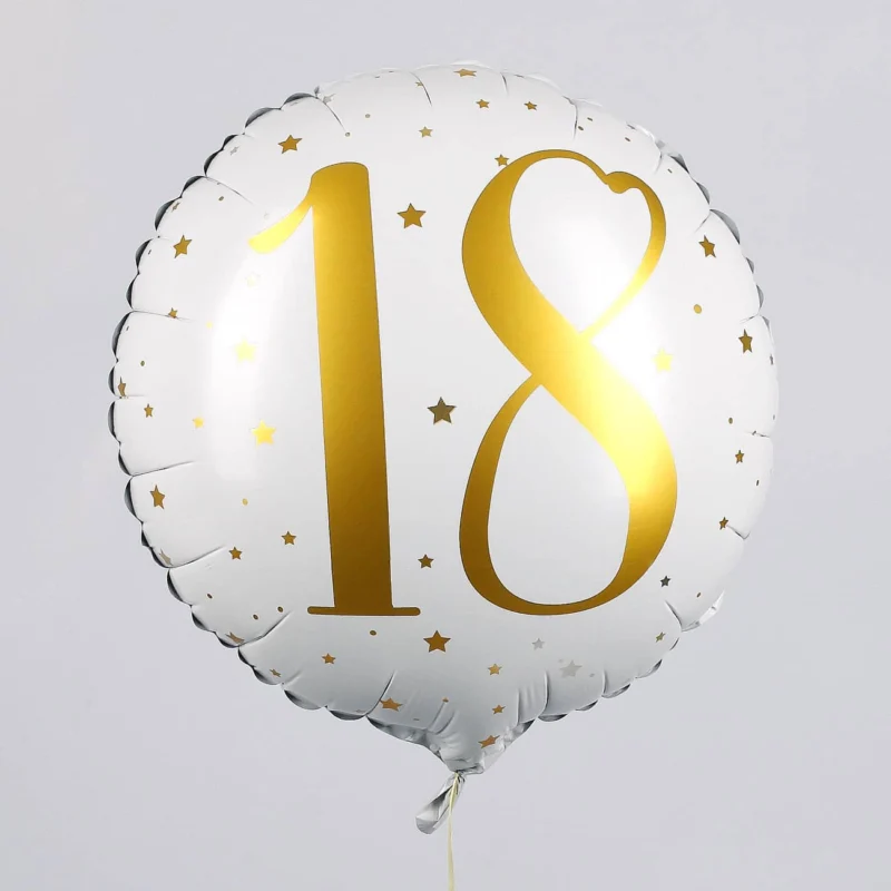 Folienballon zum 18. Geburtstag in weiß